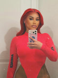 Voltage Sculpted Bodysuit — Signature Red