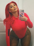 Voltage Sculpted Bodysuit — Signature Red