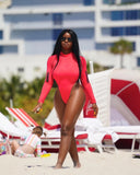 Voltage Sculpted Bodysuit — Signature Red